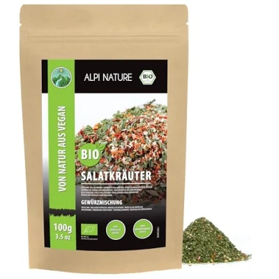 Afbeelding van Alpi Nature Organic Salad Lefs (100 g) biologische sla kruidenkruidenmengsel salade kruid 100% natuurlijke ingrediënten van KBA kruidenbereiding voor salades zonder kunstmatige additieven