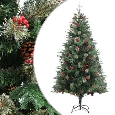 Afbeelding van Kerstboom met dennenappels 195 cm PVC en PE groen