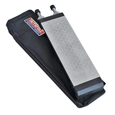 Afbeelding van Faithfull Gereedschap FAIDWKIT 200 x 70 mm Diamantslijpsteen met standaard en koffer. Dubbelzijdig steen: 400G (grof) 1000G (fijn)