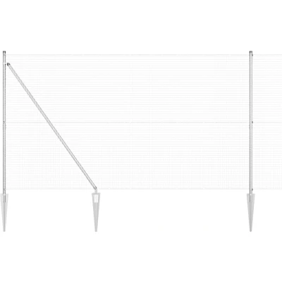 Afbeelding van vidaXL Gelaste Draadhek met 13 Spike Palen 1.5x50 m Gegalvaniseerd Staal