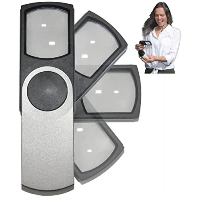Afbeelding van EasY Magnifier Vergrootglas 3x met LED Verlichting; Zakloep leesloep voor het lezen; Magnifying Glass Loep een ideaal Gadget Senioren; Loupe Licht Leeshulp