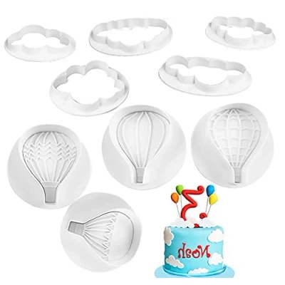 Afbeelding van Kytpyi Cookie Mold, 9pcs Hot Air Balloon Mould Cloud Fondant Cutter Set Cake Baking Mold for Biscuit Pastry Decorating