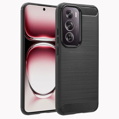 Afbeelding van imoshion Hoesje Geschikt voor Oppo Reno 12 Pro Siliconen Brushed Backcover Zwart