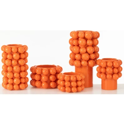 Afbeelding van J Line Bloempot Sinaasappels Keramiek Oranje Small