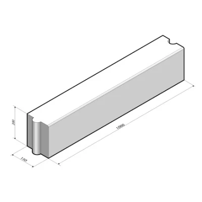 Afbeelding van Kijlstra Afdekband 15x20x100 Grijs (DR) Middenstuk van een inritconstructie