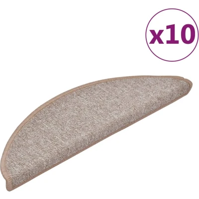 Afbeelding van vidaXL Trapmatten 10 st 56x17x3 cm lichtbruin
