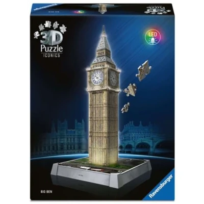 Afbeelding van Ravensburger Iconics 3D puzzel Big Ben met licht