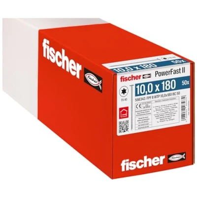 Afbeelding van Fischer PowerFast II 566343 Houtschroef 10 mm 180 Binnen T, Interne vertanding, TX, Torx, T profiel Staal Galvanisch verzinkt 50 stuk(s)