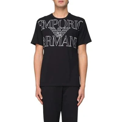 Afbeelding van Emporio Armani CREW NECK Tshirt print, Heren, Maat: Small, Black