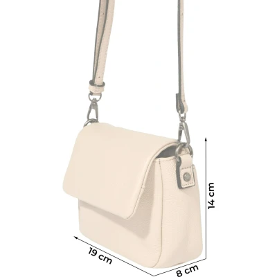Afbeelding van FREDsBRUDER Leren Schoudertas Happy Collection Mieze Crossbody Bag Light Cream Beige
