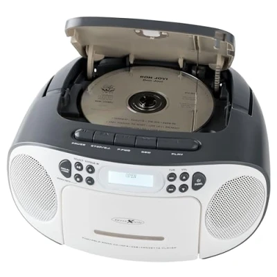 Afbeelding van Reflexion CD Player Radio/CD speler DAB+, DAB, VHF (FM) AUX, CD, Cassette, USB Wit, Grijs