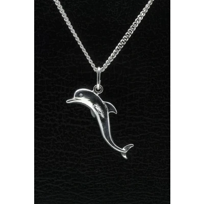 Afbeelding van Zilveren Dolfijn ketting hanger 2