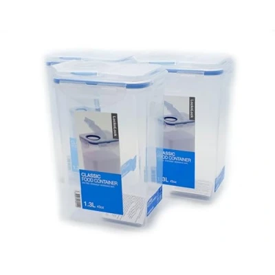 Afbeelding van 3 x Lock &amp; HPL809F multifunctionele box 1,3 l met houder