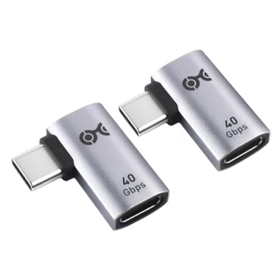 Afbeelding van Cable Matters 2 pack, 40 Gbps USB C Flat Right Angle Adapter