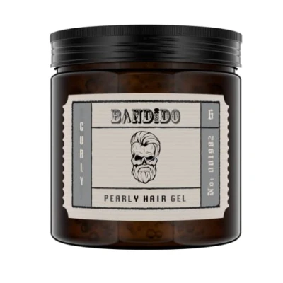 Afbeelding van Bandido Hair styling gel Men 500 ml 06 Curly Krullen haargel mannen niet plakken natte haarlook Shiny Effect Kinderen heren, zilver parelmoer