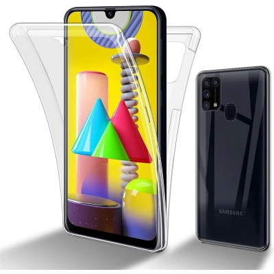 Afbeelding van Cadorabo Hoesje geschikt Voor Samsung Galaxy M31 in TRANSPARANT 360 Full Body Case Cover Beschermhoes en achterbescherming, all round bescherming met displaybescherming