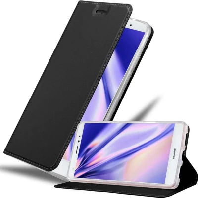 Afbeelding van Cadorabo Hoesje geschikt voor Huawei MATE S in CLASSY ZWART Beschermhoes met magnetische sluiting, standfunctie en kaartvakje Book Case Cover Etui