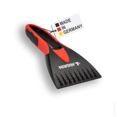 Afbeelding van Nigrin IJskrabber voor auto, winter, ergonomische zachte grip, ijsbrekertanden, zwart en rood, 1 stuk