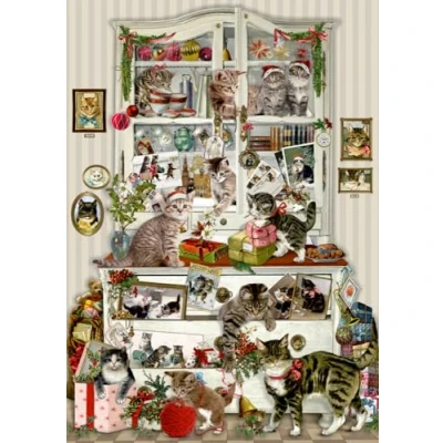 Afbeelding van Puzzle Weihnachtszauber auf vier Pfoten. 1000 Teile