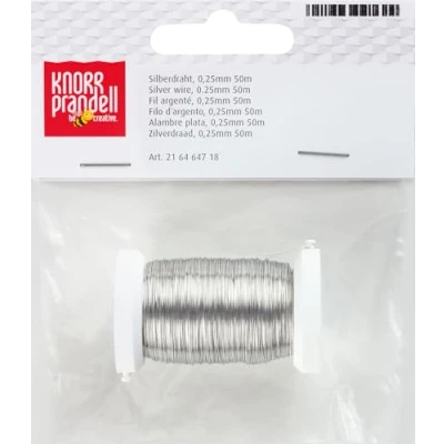 Afbeelding van Knorr Prandell 216464718 zilverdraad Ø 0,25 mm 50 m, verzilverd met koperen kern