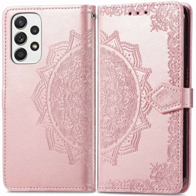 Afbeelding van Samsung Galaxy A53 Hoesje Kunstleder iMoshion Bookcase Rosé goud Telefoonhoesje