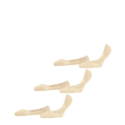 Afbeelding van FALKE Step 3 Pack onzichtbare antislip kousenvoetjes duurzaam katoen multipack footies dames beige Maat 39 40