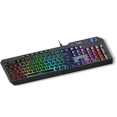Afbeelding van DR1TECH Wasp+ RGB gaming toetsenbord voor pc met achtergrondverlichting en ergonomie 104 toetsen 26 anti ghosting USB membraan kabel (internationale QWERTY lay out)