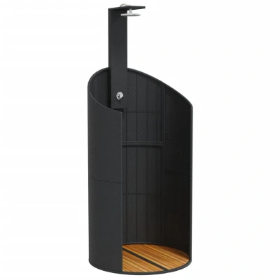 Afbeelding van VidaXL Buitendouche 100x100x241,5 cm poly rattan en acaciahout zwart