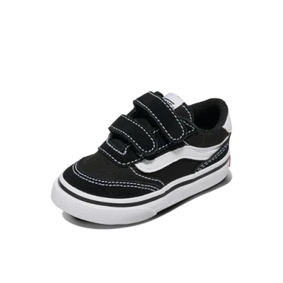 Afbeelding van Vans Brooklyn Ls V Sneaker voor jongens, Suede Canvas Zwart Wit, 7.5 UK Child