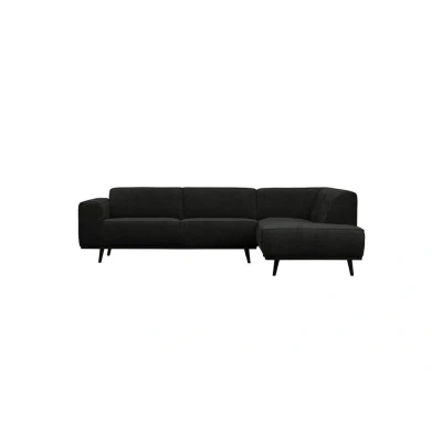 Afbeelding van Statement Hoekbank Rechts Brede Platte Rib Graphite