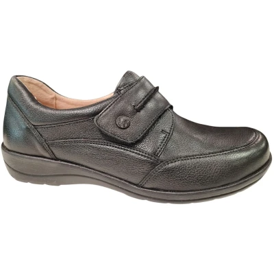 Afbeelding van Caprice Zwarte Leren Dames Bandschoenen Zwart 37