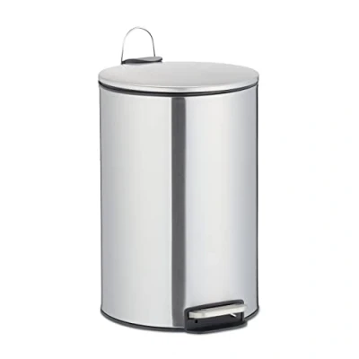Afbeelding van Relaxdays pedaalemmer 12 liter softclose prullenbak rvs afvalbak keuken rond