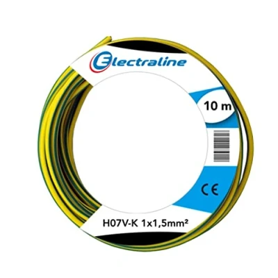 Afbeelding van Electraline 15101 , kabelrol, H07V K, 1 x 1,5 mm², lengte 10 m, Geel / Groen