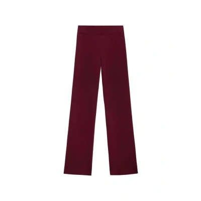 Afbeelding van Mango wide leg regular waist broek donkerrood