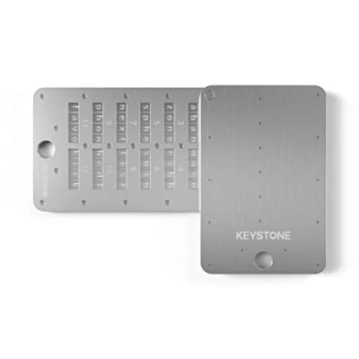 Afbeelding van Keystone 304 Steel Mnemonic Tablet, Seed Backup, Bitcoin Crypto Cold Storage,Supports up to 24 Words, Compatible with All BIP39 Hardware Wallets, Ledger, Trezor (Keystone Tablet Plus)