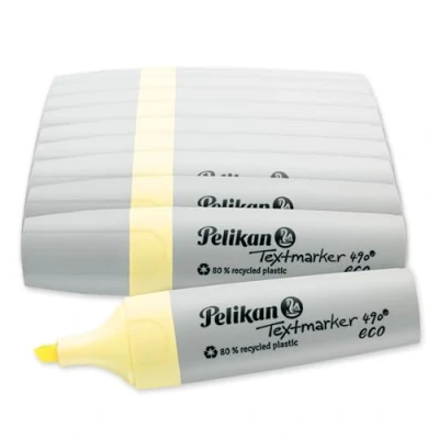 Afbeelding van Pelikan tekstmarker 490 Eco Pastel Lichtgeel 10 stuks