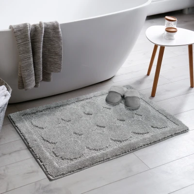 Afbeelding van Badmat Toiletmat Grijs Antislip Wasbaar Waterabsorberend 60x180cm