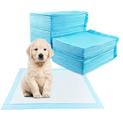 Afbeelding van Fousenuk Pipi matten voor honden, 100 stuks trainingspads, aankleedpads, wegwerp onderleggers, 60 x cm, wegwerponderleggers, pinkmat, training, lekvrij, 5 laags design met sneldrogend oppervlak