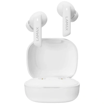 Afbeelding van Lamax Clips1 In Ear headset Bluetooth Stereo Wit Indicator voor batterijstatus, Headset, Oplaadbox, Volumeregeling, Mono, Bestand tegen zweet, Touchbesturing