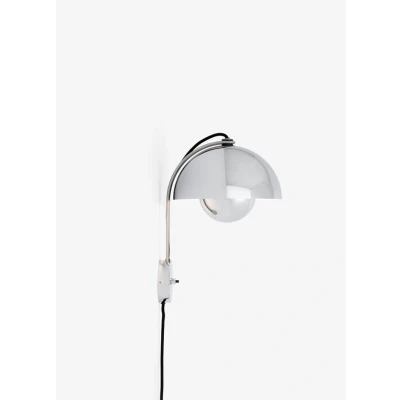 Afbeelding van &amp;Tradition wandlamp Flowerpot VP8, stekker, verchroomd