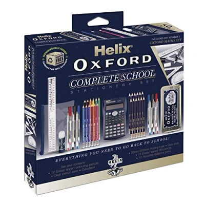 Afbeelding van Helix Oxford Complete Back to School Briefpapier Set, Blauw, 899784