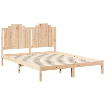 Afbeelding van vidaXL Bedframe extra lang zonder matras massief hout 160x220 cm