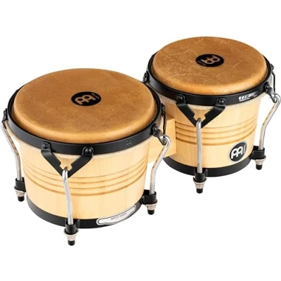 Afbeelding van Meinl Percussion LC300NT M Wood Bongo set, Artist Series Luis Conte, diameter 17,15 cm en 20,32 (8 inch), naturel