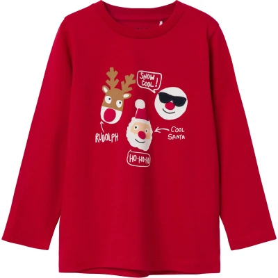 Afbeelding van Name it Weihnachts Longsleeve voor kinderen, Maat: 86, Jester red