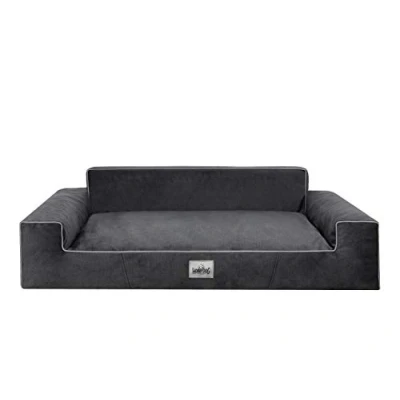 Afbeelding van Bjird Hondenbed hondenmand voor kleine, middelgrote en grote honden hondenkussen hondensofa hoes afneembaar wasbaar Glamour New Maat: M: 78 x 53 cm Black Fancy