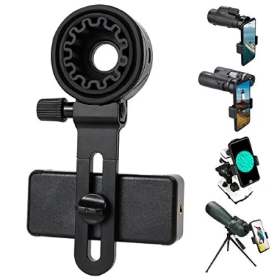 Afbeelding van LAKWAR Telescoop Telefoon Adapter, Unviersal Mobiele Mount Compatibele Verrekijker, Monoculair, Microscoop, Spotting Scope, Telescoop, Smartphone Houder Clip Beugel past bijna van