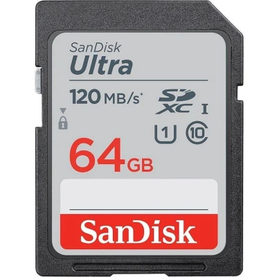 Afbeelding van Sandisk SDXC kaart 64GB, Ultra, Class 10, UHS I 120MB/s, blisterverpakking