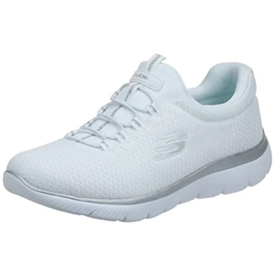 Afbeelding van Skechers Summits Sneaker voor dames, Wit/Zilver, 5.5 Wide