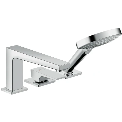 Afbeelding van Hansgrohe Metropol 3 gats badrandcombinatie, chroom