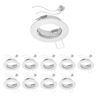 Afbeelding van ledscom.de 10 stuks Plafond inbouwframe FERE wit mat (LED/Halogeen/MR16/50mm) incl. GU5.3 fitting